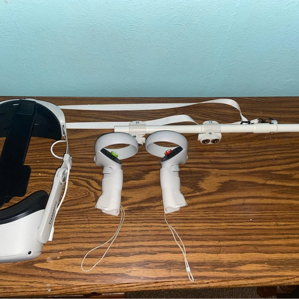 White VR Headset and Controllers